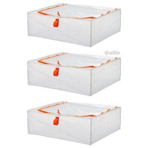 IKEA 3 PARKLA Storage cases, 22 x 19 x 7 "